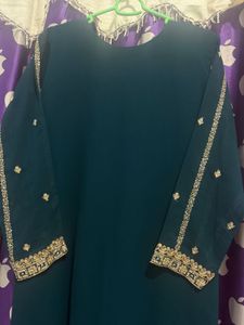 Fancy Teal Embroidered Kurta Set