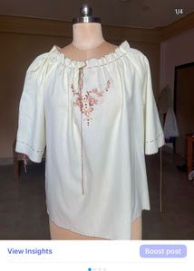Vintage Embroidered Peasant Blouse
