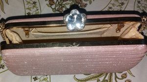 Sparkling Pink Clutch Bag with Gemstone Clasp