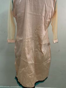 Embroidered Peach Kurta