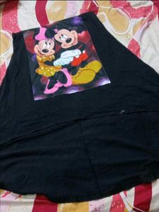 Minnie Mouse Graphic Print Black Dress