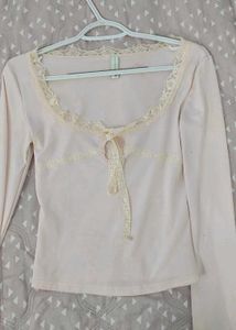 NEWME PINK LACE FITTED TOP💓
