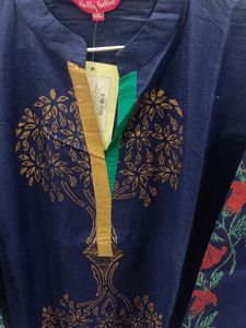 Stylish Navy Blue Kurti with Tree Motif