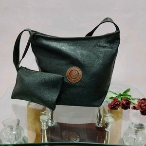 Stylish black Hobo Bag with Pouch