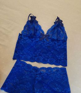 Blue Lace Lingerie Set
