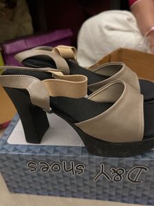 Stylish Taupe Block Heel Sandals