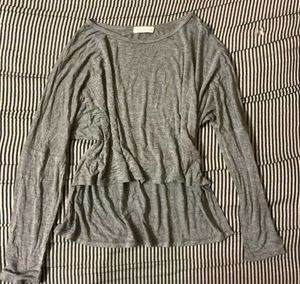 Gray Long Sleeve Top