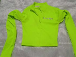 Neon Playboy Zip-Up Top