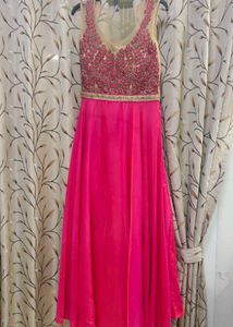 Stunning Pink Embroidered Ethnic Gown