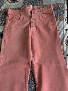 Pink Wide-Leg Jeans