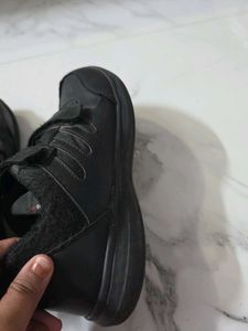 Black Velcro Strap School shoes