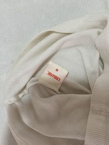 White Button-Up Crop Top