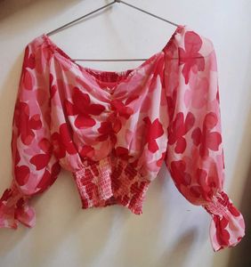 Chic Floral Puff Sleeve Blouse