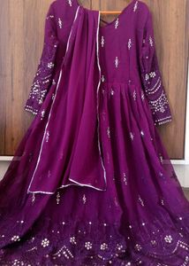 Stunning Purple kurta set with Sequins