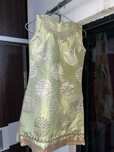 Light Green Embroidered Kurta Plazo & Patiala Set