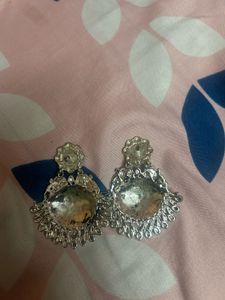 Oxidized Silver Jhumka Earrings