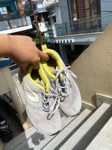 Light Grey & Yellow Sneakers