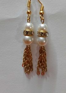 Pearl &amp; Gold Tone Earring Set 3