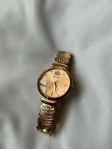 Elegant Rose Gold Watch with Crown Detail