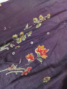 Purple Floral Print Kurta