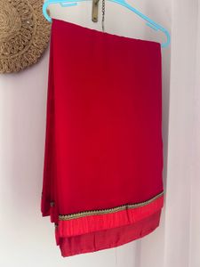 PURE GEORGETTE RED SAREE with blouse