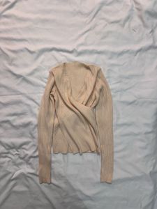 Ribbed Wrap Top - Long Sleeve