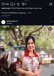 Red Rose Printed organza kurti
