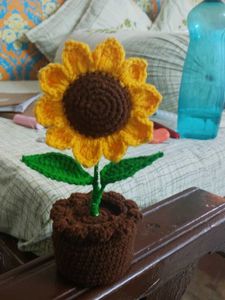 Handmade Crochet Sunflower Plant
