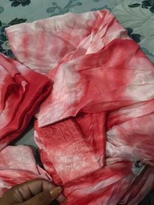 Pink Tie-Dye Kurta Set with Embroidery