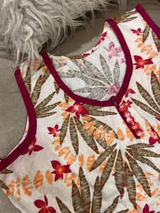 Pure Linen Printed Top