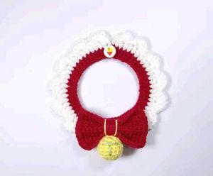 Handmade Crochet Pet Collar with Bell