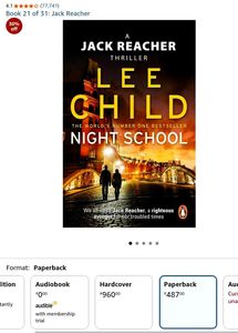 Night School Book by Lee Child - Jack Reacher