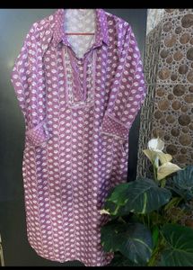 Purple Floral Print Kurta