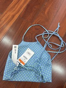 Blue Polka Dot Halter Top