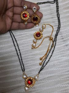 Elegant Red Stone Mangalsutra Set