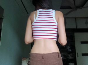Red &amp; White Striped Tank Top
