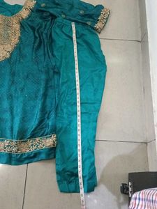 Elegant Teal Kurta Set with Embellishments