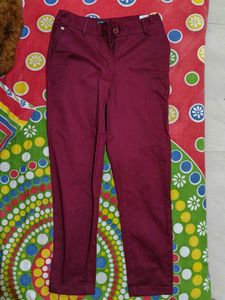 Maroon Slim Fit Chino Trousers