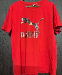 Puma Red Graphic Print T-Shirt