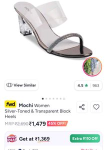 Mochi Silver Transparent Block Heels