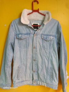 Light Wash fur Denim jacket