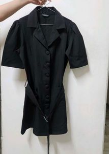 Chic Black Button-Down Dress