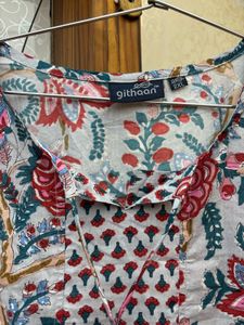 Flower Print A-line Kurti