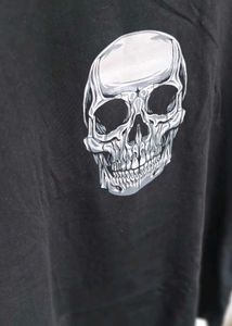 Skull Heavy Printed Cropped Tshirt