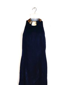 Elegant Navy Velvet Maxi Dress