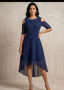 combo offer Navy Blue Embellished Gown