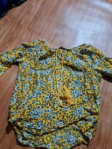 Yellow Floral Tunic Top