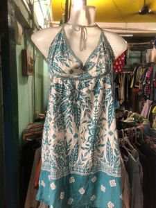 Boho Floral Halter Neck Dress