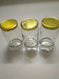 Glass Jar with Golden Lid