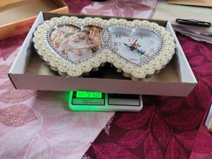 Heart Shaped Photo Frame &amp; Clock